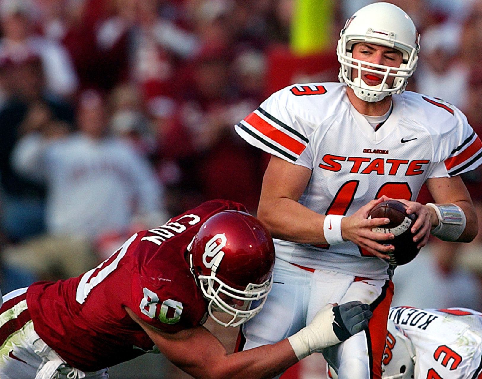 Nov. 1, 2003: No. 1 Oklahoma 52, No. 14 Oklahoma State 9